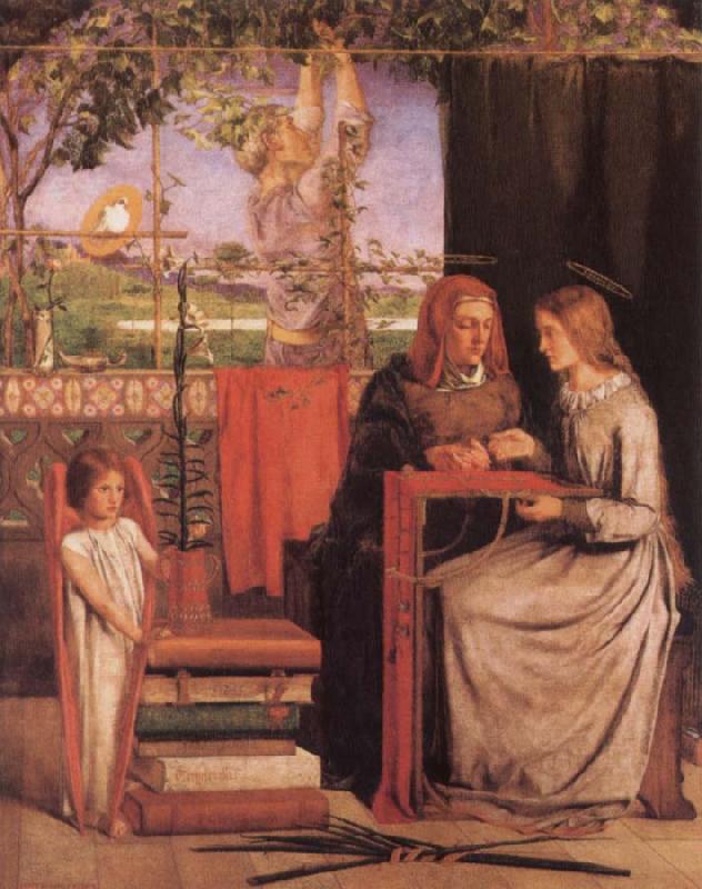 Dante Gabriel Rossetti Girlhood of Mary Virgin Sweden oil painting art